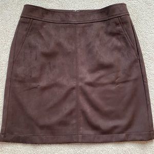 Brown suede skirt